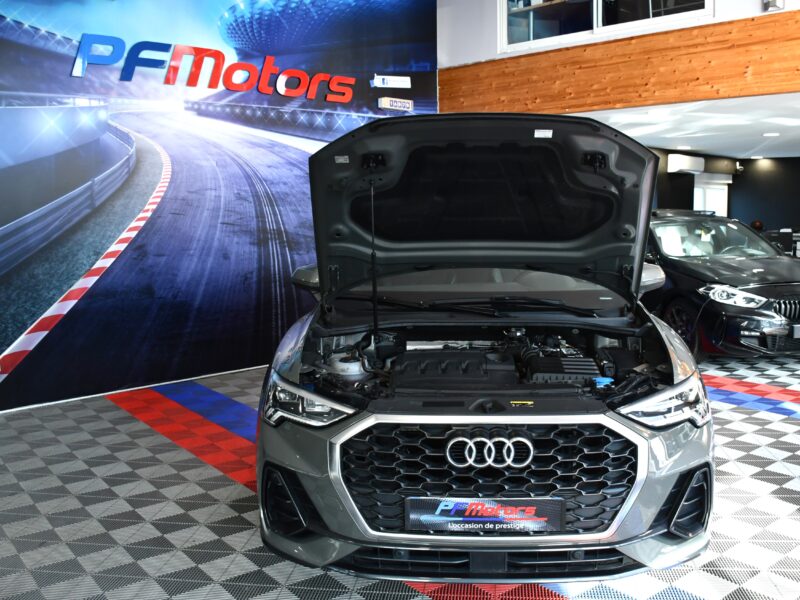Audi Q3 Sportback S-Line Design Luxe 35 TDI 150 S-Tronic GPS Vebasto Virtuyal Hayon Attelage LED Caméra ACC Pré Sense JA 19