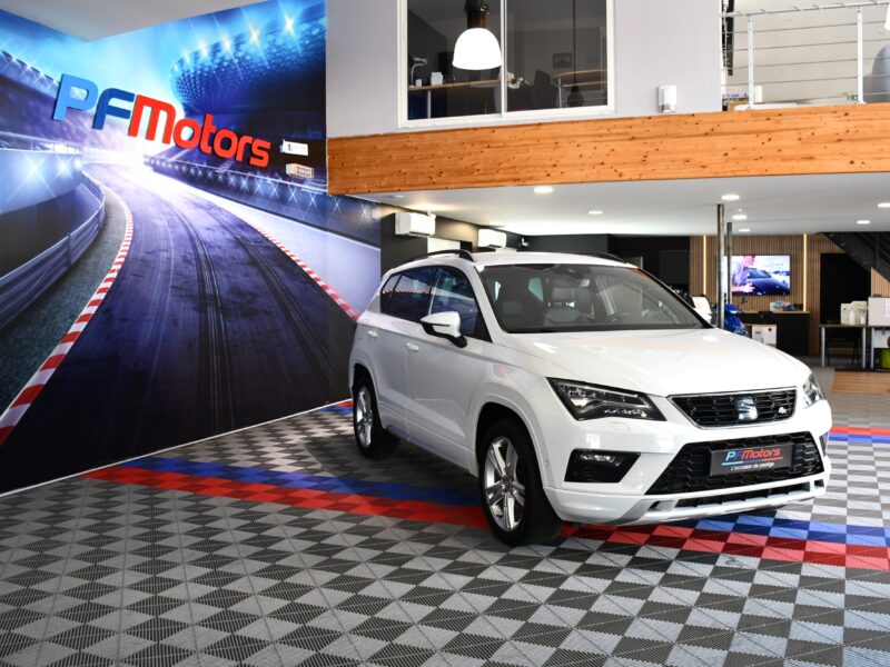 Séat Ateca FR 2.0 TDI 150 DSG 4Drive GPS Virtual ACC Cuir Hayon Attelage Parc Assist Caméra JA 18