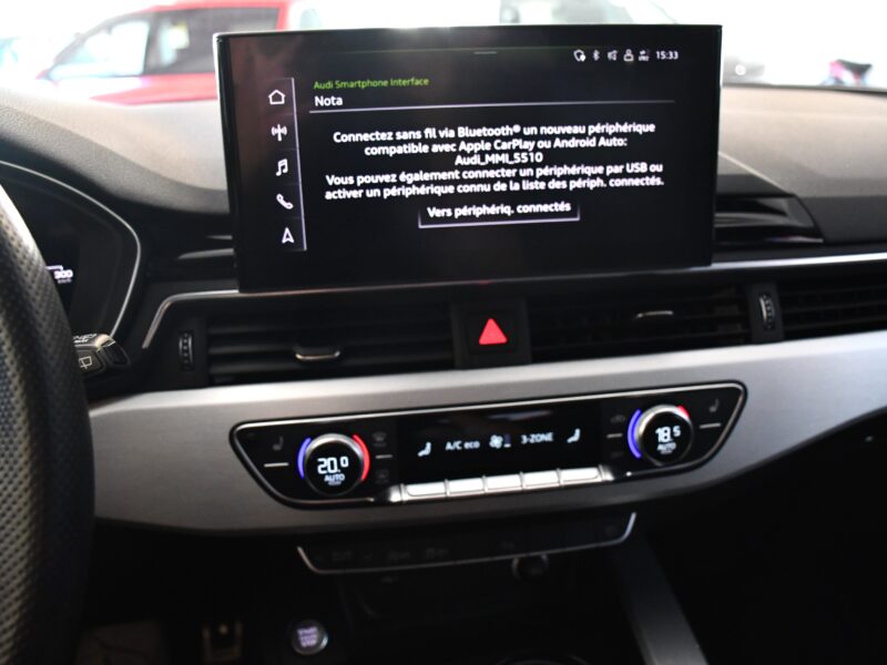 Audi A4 Avant S-Line 35 TFSI 150 BVA GPS Virtual Caméra Lane Hayon Pré Sense Volant Chauffant JA 18 PAS DE MALUS