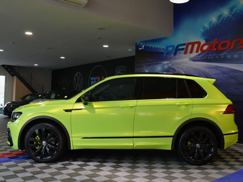Volkswagen Tiguan R-Line 2.0 TDI 190 DSG 4Motion GPS Virtual Dynaudio ACC DCC Caméra Vebasto To Car Play JA 20 Covering Jaune Fluo