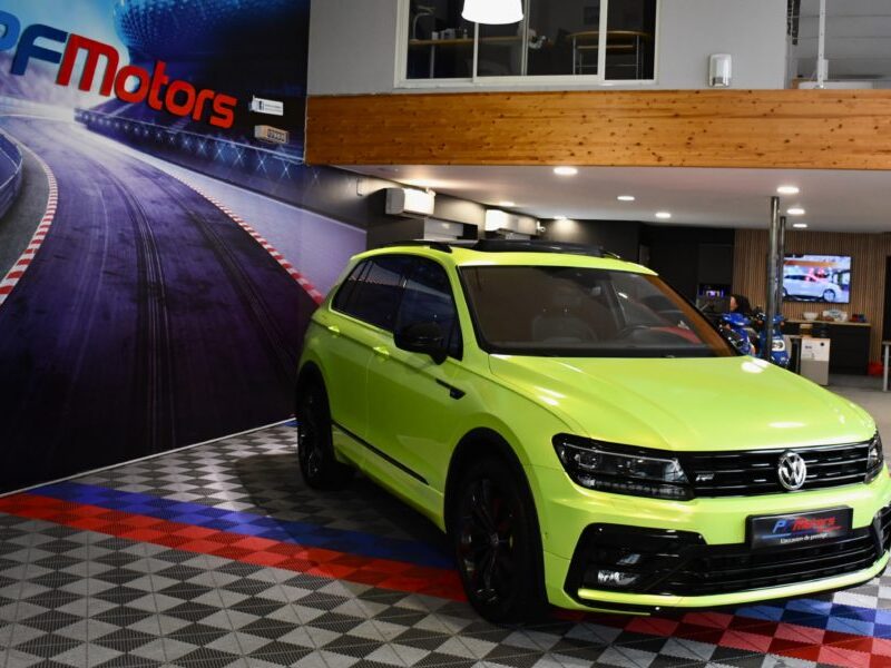 Volkswagen Tiguan R-Line 2.0 TDI 190 DSG 4Motion GPS Virtual Dynaudio ACC DCC Caméra Vebasto To Car Play JA 20 Covering Jaune Fluo