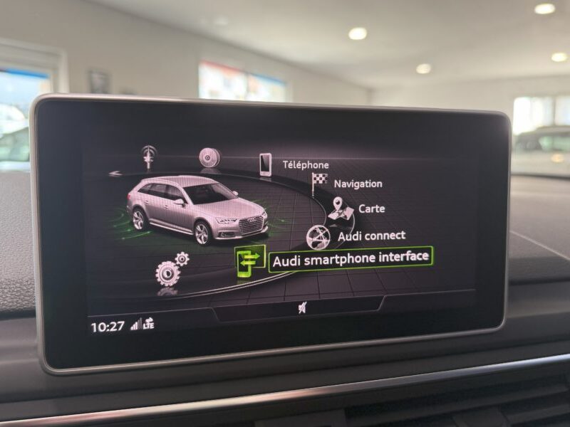 Audi A4 Avant S-Line 40 TDI 190 GPS BVA Virtual TO Caméra Attelage Cuir Alcantara pré sense regulateur Clim tri LED Hayon Car Play JA 19