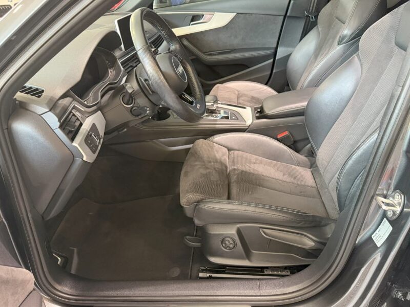 Audi A4 Avant S-Line 40 TDI 190 GPS BVA Virtual TO Caméra Attelage Cuir Alcantara pré sense regulateur Clim tri LED Hayon Car Play JA 19
