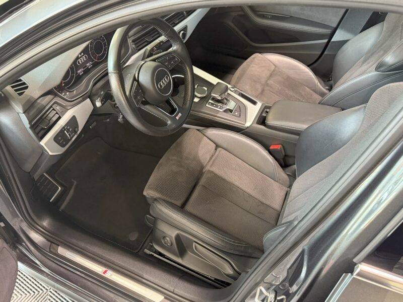 Audi A4 Avant S-Line 40 TDI 190 GPS BVA Virtual TO Caméra Attelage Cuir Alcantara pré sense regulateur Clim tri LED Hayon Car Play JA 19