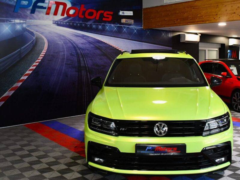 Volkswagen Tiguan R-Line 2.0 TDI 190 DSG 4Motion GPS Virtual Dynaudio ACC DCC Caméra Vebasto To Car Play JA 20 Covering Jaune Fluo