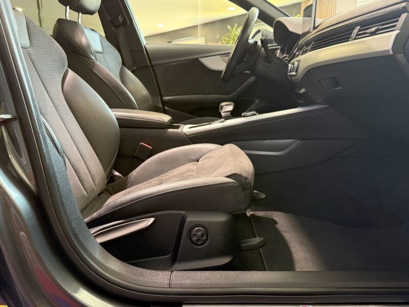 Audi A4 Avant S-Line 40 TDI 190 GPS BVA Virtual TO Caméra Attelage Cuir Alcantara pré sense regulateur Clim tri LED Hayon Car Play JA 19