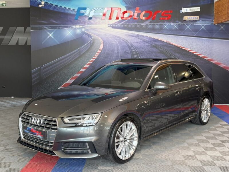 Audi A4 Avant S-Line 40 TDI 190 GPS BVA Virtual TO Caméra Attelage Cuir Alcantara pré sense regulateur Clim tri LED Hayon Car Play JA 19