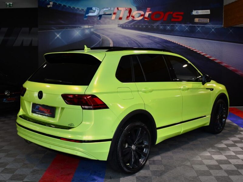 Volkswagen Tiguan R-Line 2.0 TDI 190 DSG 4Motion GPS Virtual Dynaudio ACC DCC Caméra Vebasto To Car Play JA 20 Covering Jaune Fluo