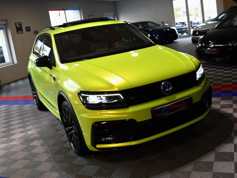 Volkswagen Tiguan R-Line 2.0 TDI 190 DSG 4Motion GPS Virtual Dynaudio ACC DCC Caméra Vebasto To Car Play JA 20 Covering Jaune Fluo