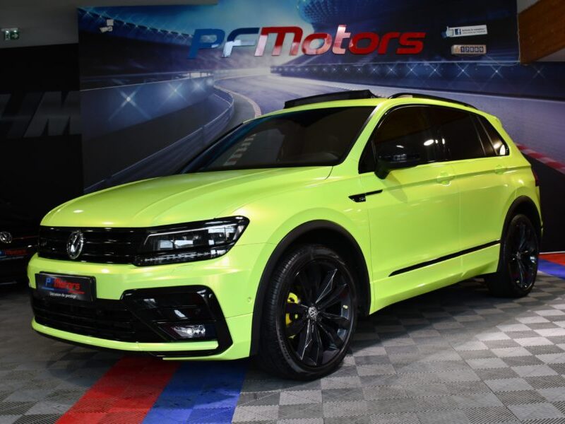 Volkswagen Tiguan R-Line 2.0 TDI 190 DSG 4Motion GPS Virtual Dynaudio ACC DCC Caméra Vebasto To Car Play JA 20 Covering Jaune Fluo