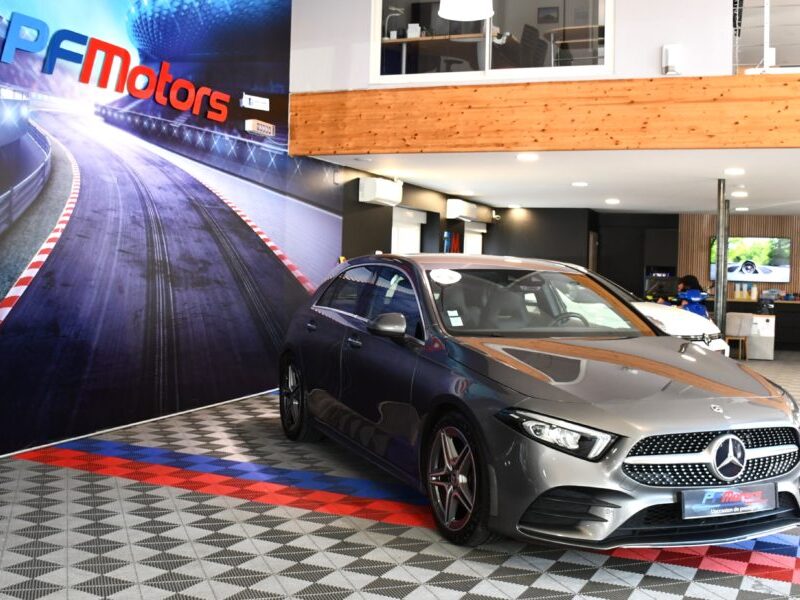 Mercedes Benz Classe A 200 AMG Line 150 BVA GPS M-Bux Caméra AV + AR Burmester Freinage Mode Car Play JA 18